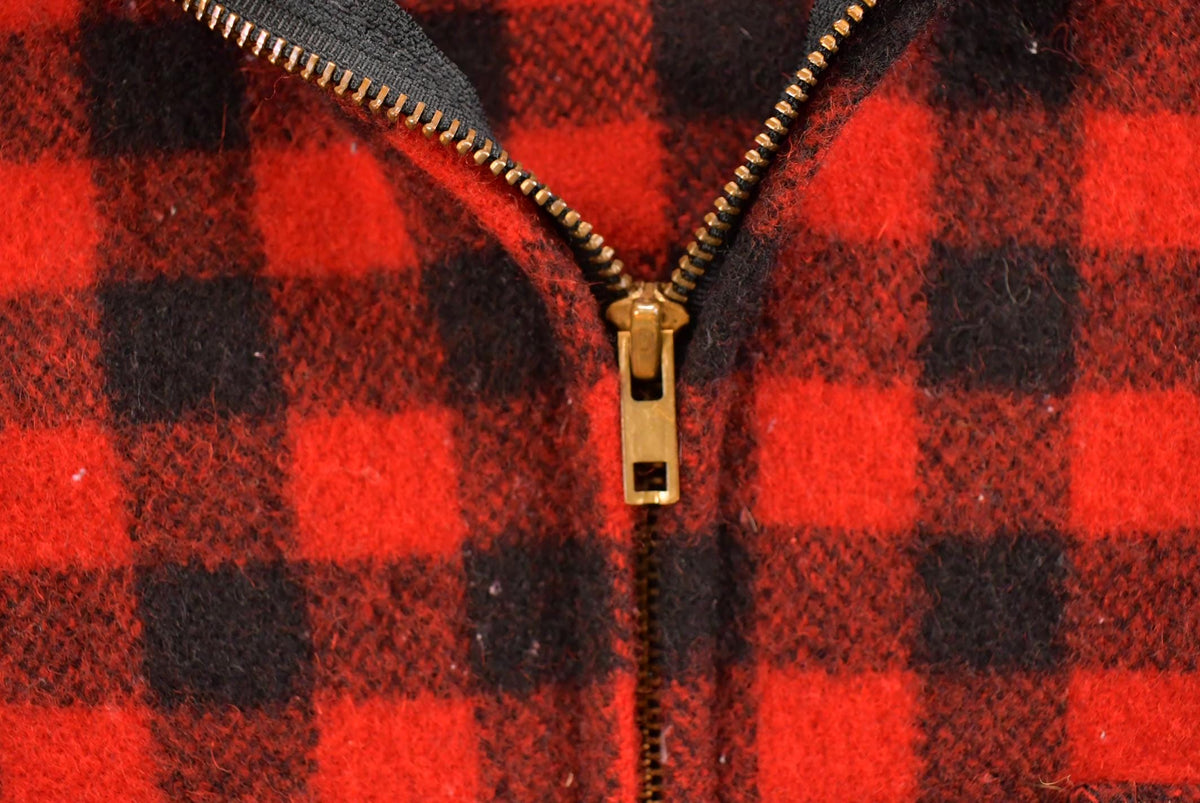 Vintage 1970s Johnson Quarter Zip Buffalo Plaid Wool Hunting Shacket Mens M from propervintagecanada