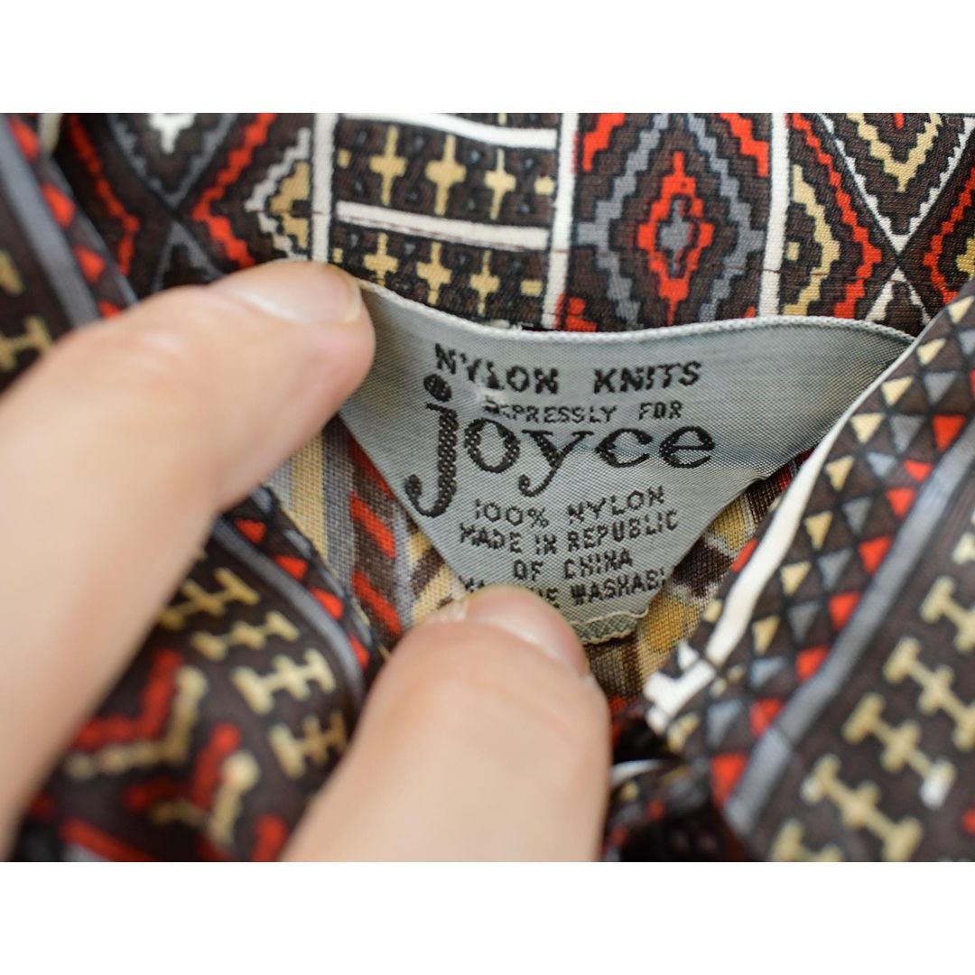 Vintage 1970s Joyce Striped Geometric Abstract Button Up Shirt Womens M from propervintagecanada