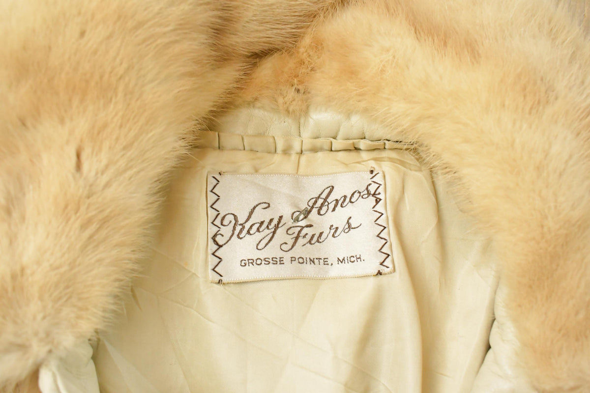 Vintage 1970s Kay Anos Fur Leather Jacket Women's Large from propervintagecanada