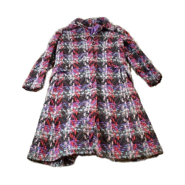 Vintage 1970s Knitted Abstract Pattern Button Up Jacket Made In Great Britain Womens M from propervintagecanada