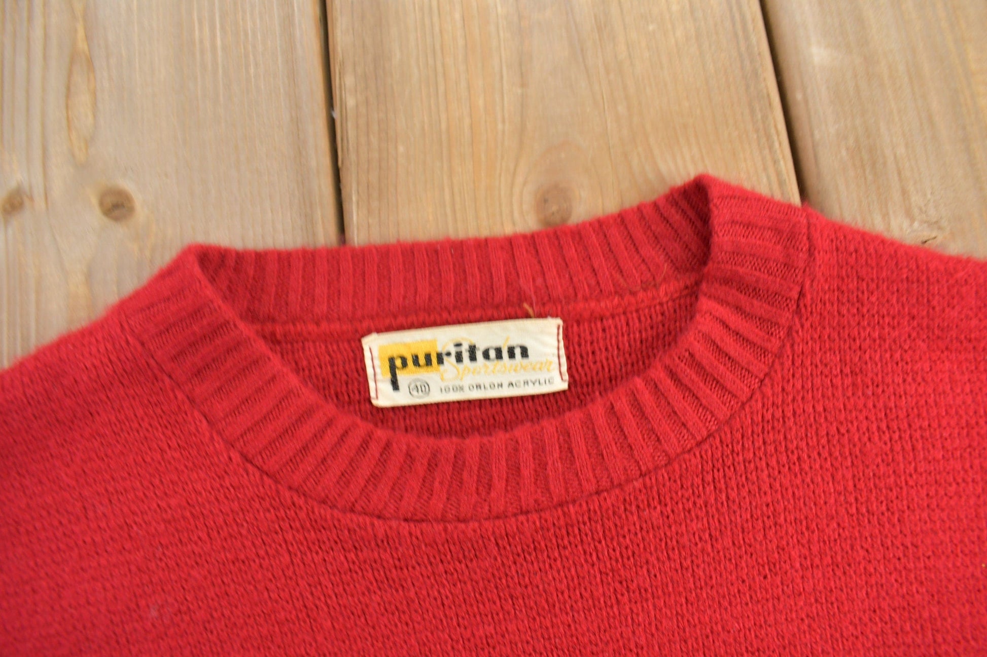 Vintage 1970s Knitted Puritan Sportswear Knit Sweater Men's S from propervintagecanada