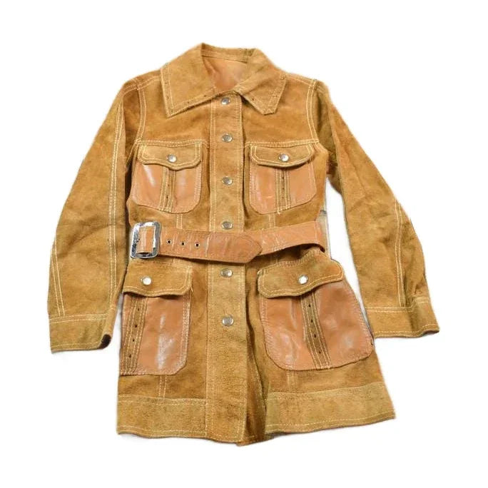 Vintage 1970s Leather Long Jacket from propervintagecanada