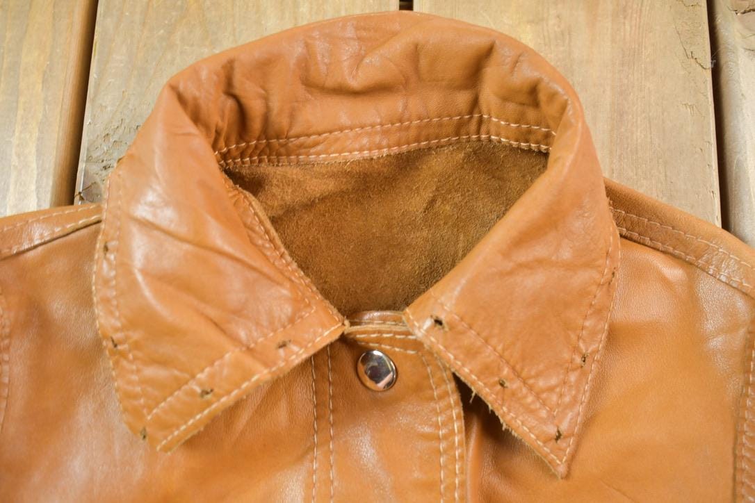 Vintage 1970s Leather Long Jacket from propervintagecanada