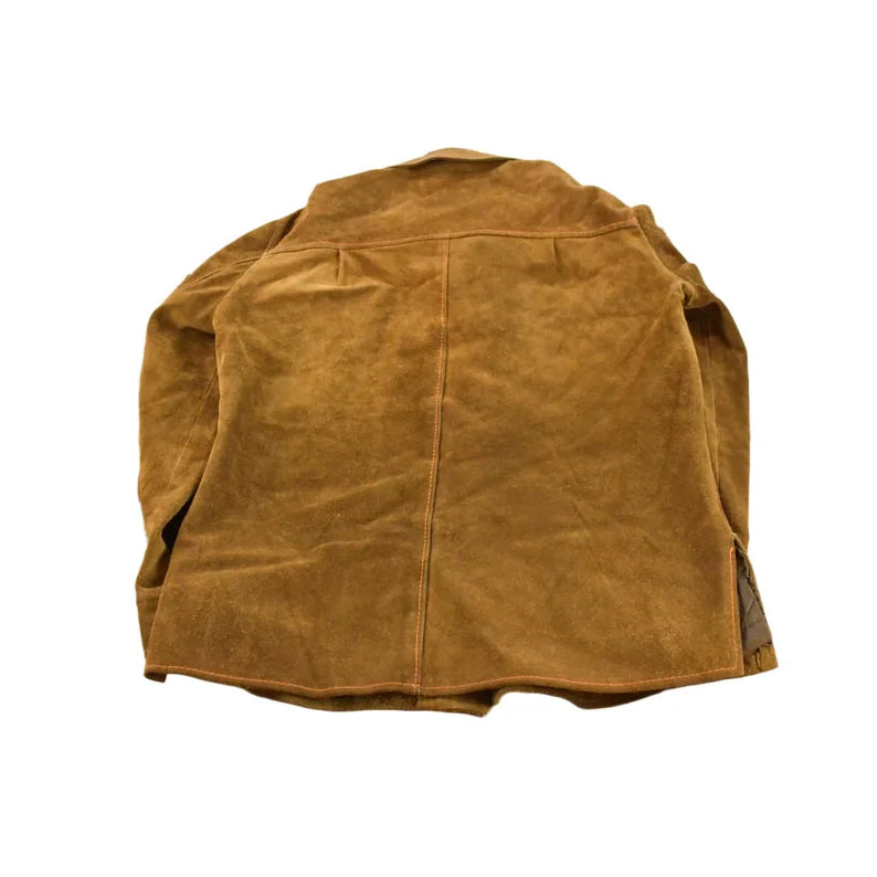 Vintage 1970s Leather Suede Snaps Button Up Shacket Jacket Men's M / 70s Outdoorsman / Made in Argentina from propervintagecanada