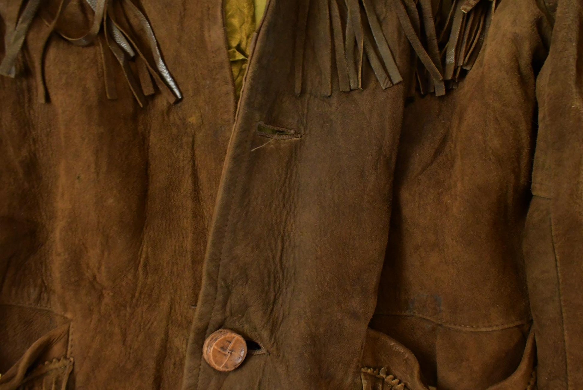 Vintage 1970s Leather Suede Western Fringe Jacket Men's M / Fall Outerwear Leather Coat / Brown Jacket / Tassles from propervintagecanada