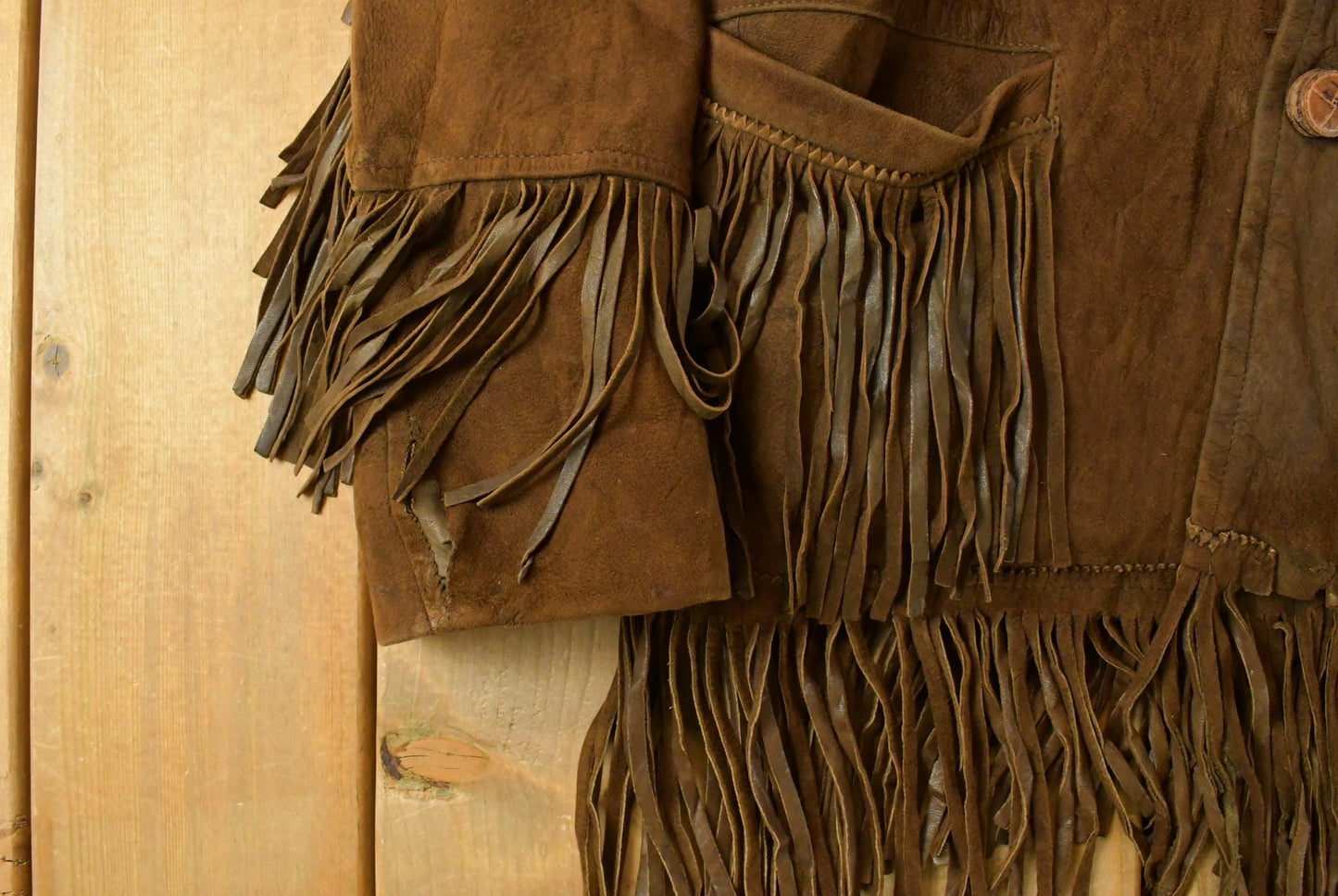 Vintage 1970s Leather Suede Western Fringe Jacket Men's M / Fall Outerwear Leather Coat / Brown Jacket / Tassles from propervintagecanada