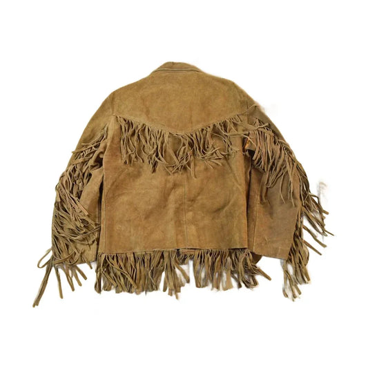 Vintage 1970s Leather Western Fringe Jacket Made In USA from propervintagecanada