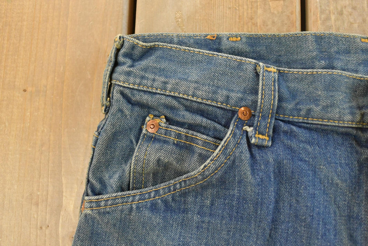 Vintage 1970s Lee Bell Bottom Flare Denim Jeans Men's 31 x 29 from propervintagecanada