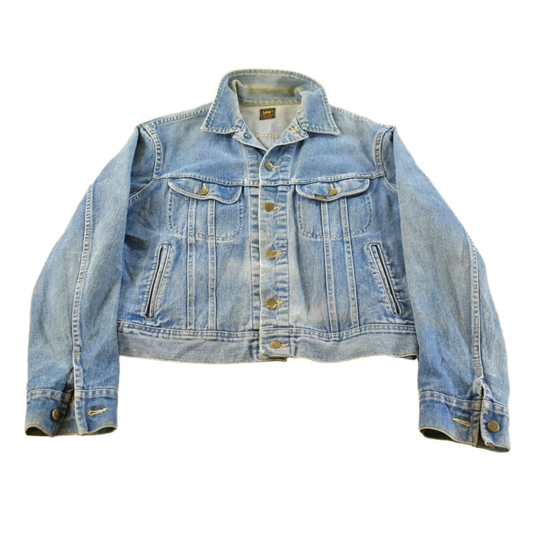 Vintage 1970s Lee Denim Jean Trucker Jacket Men's S-M from propervintagecanada