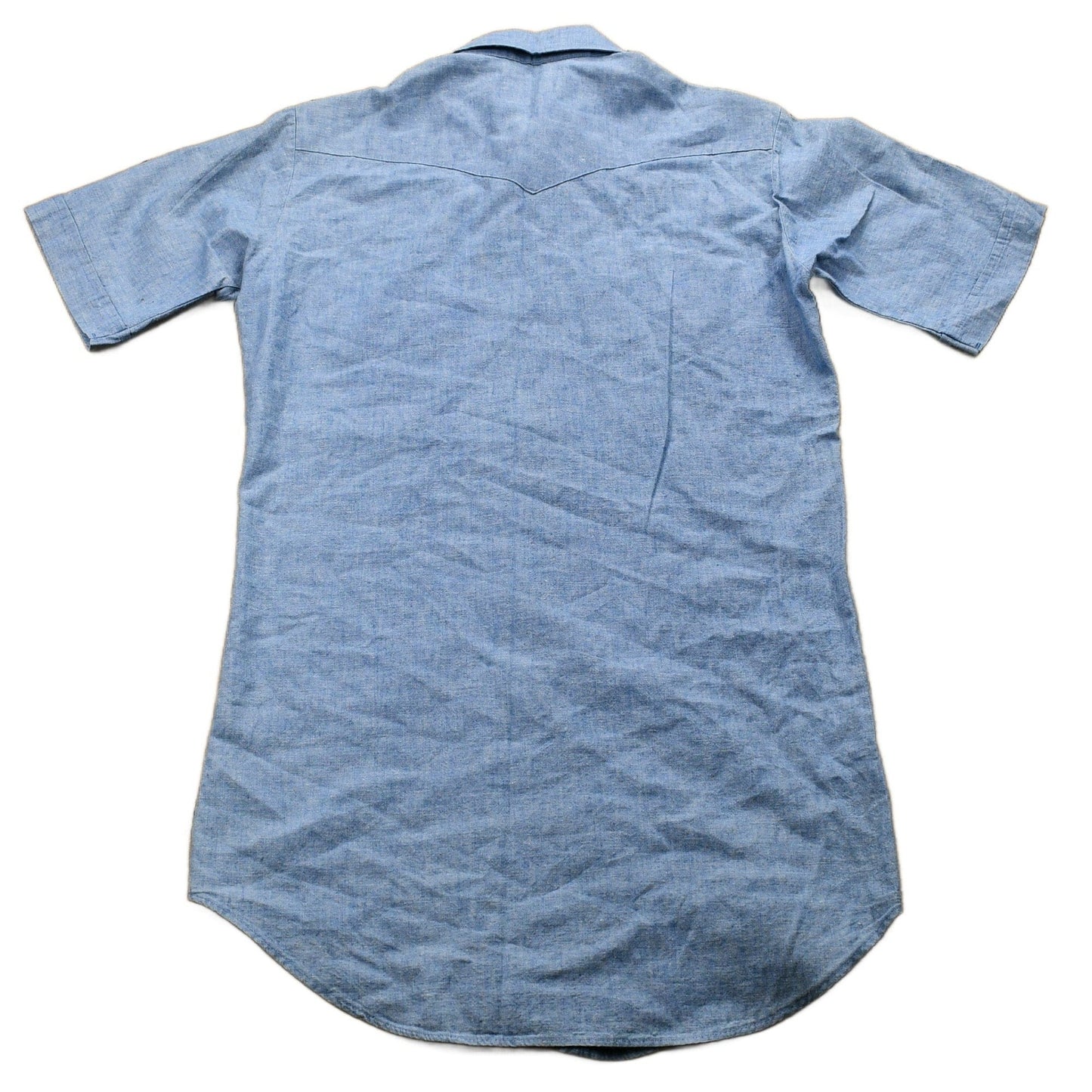 Vintage 1970s LEE Snap-Button Short Sleeve Denim Shirt Men's XS from propervintagecanada