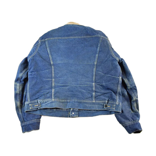 Vintage 1970s Lee Storm Riders Blanket Lined Denim Jean Trucker Jacket Men's Large from propervintagecanada