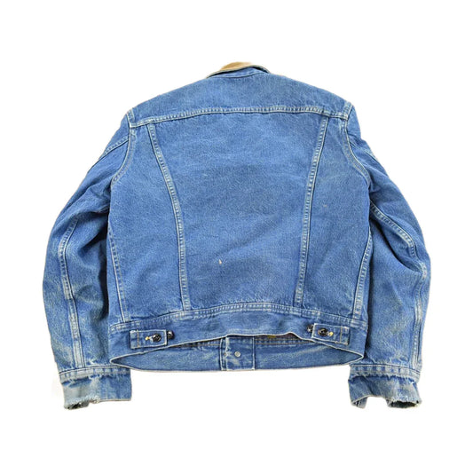 Vintage 1970s Lee Storm Riders Blanket Lined Denim Jean Trucker Jacket Men's Small from propervintagecanada