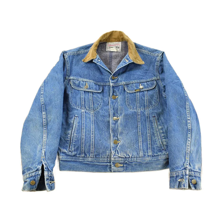 Vintage 1970s Lee Storm Riders Blanket Lined Denim Jean Trucker Jacket Men's Small from propervintagecanada