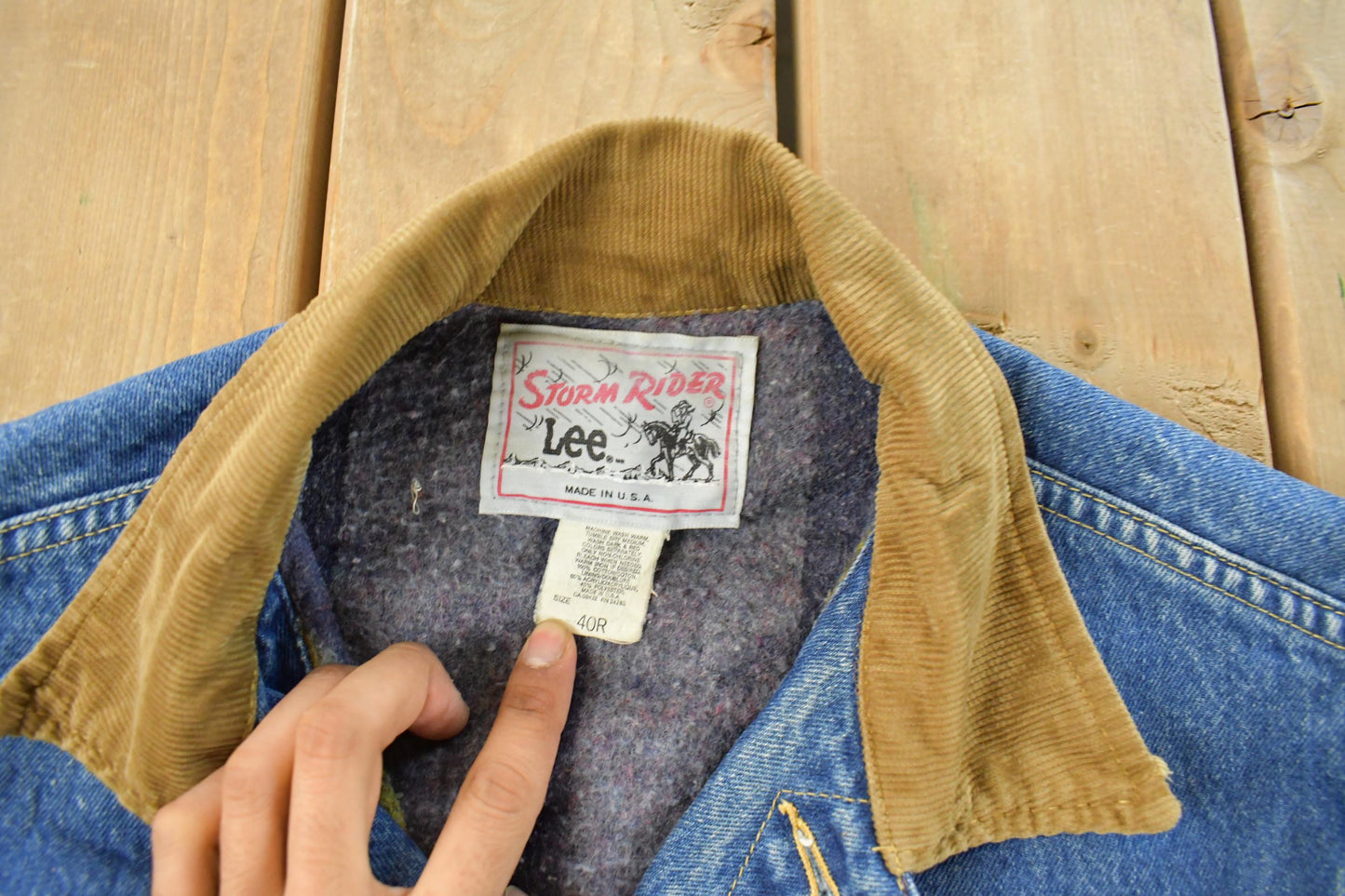 Vintage 1970s Lee Storm Riders Blanket Lined Denim Jean Trucker Jacket Men's Small from propervintagecanada
