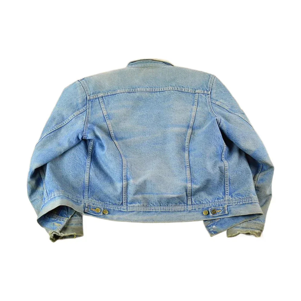 Vintage 1970s Lee Storm Riders Lined Jean Jacket Men's Large from propervintagecanada