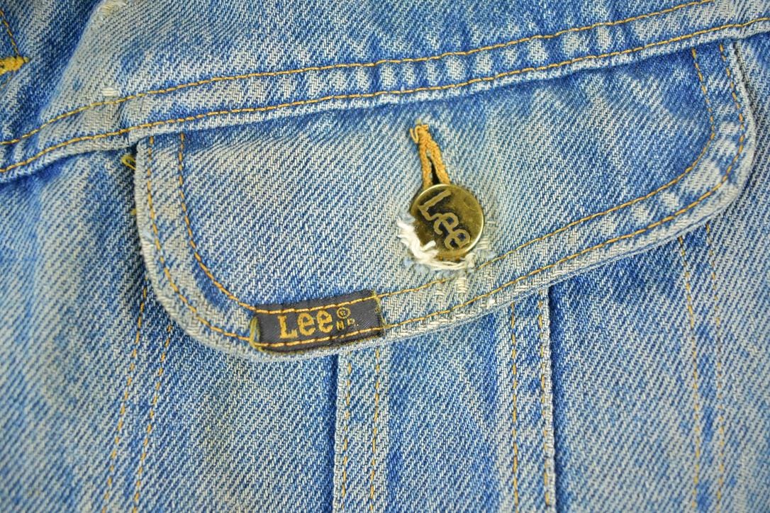 Vintage 1970s Lee Storm Riders Lined Jean Jacket Men's Large from propervintagecanada
