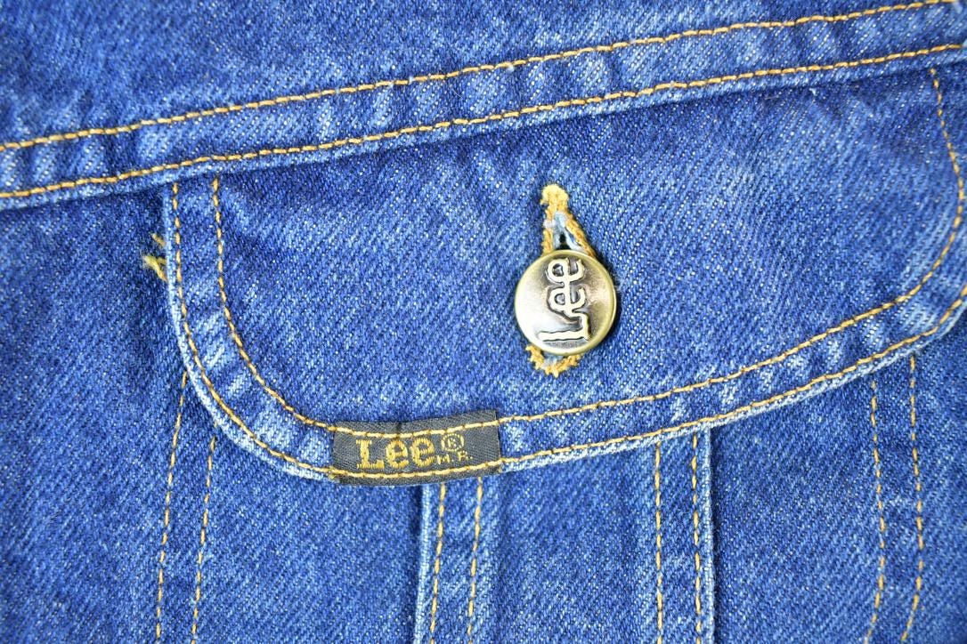 Vintage 1970s Lee Storm Riders Lined Jean Jacket Men's Large from propervintagecanada