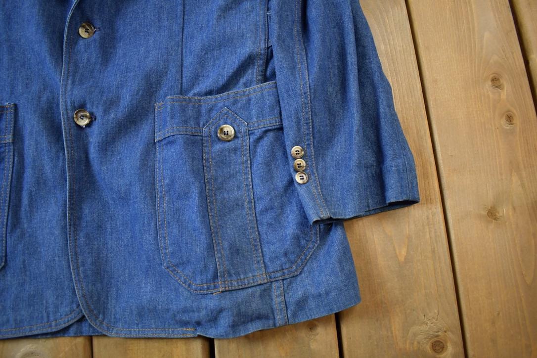 Vintage 1970s Lee Western Denim Blazer Made In USA Men's M from propervintagecanada