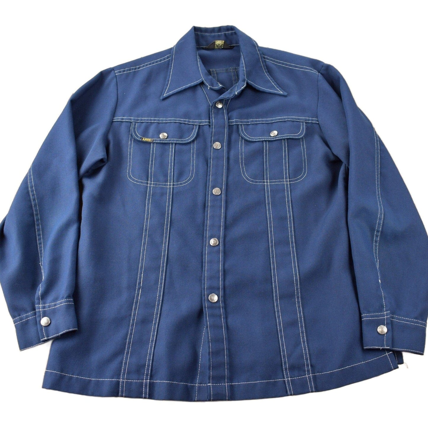 Vintage 1970s Lee Western Style Contrast Button Up Shirt Made in USA Men's L from propervintagecanada