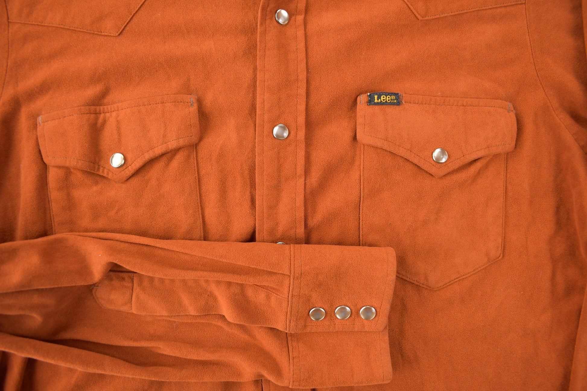Vintage 1970s Lee Western Style Pearl Snap Button Up Shirt Made in USA Men's L from propervintagecanada