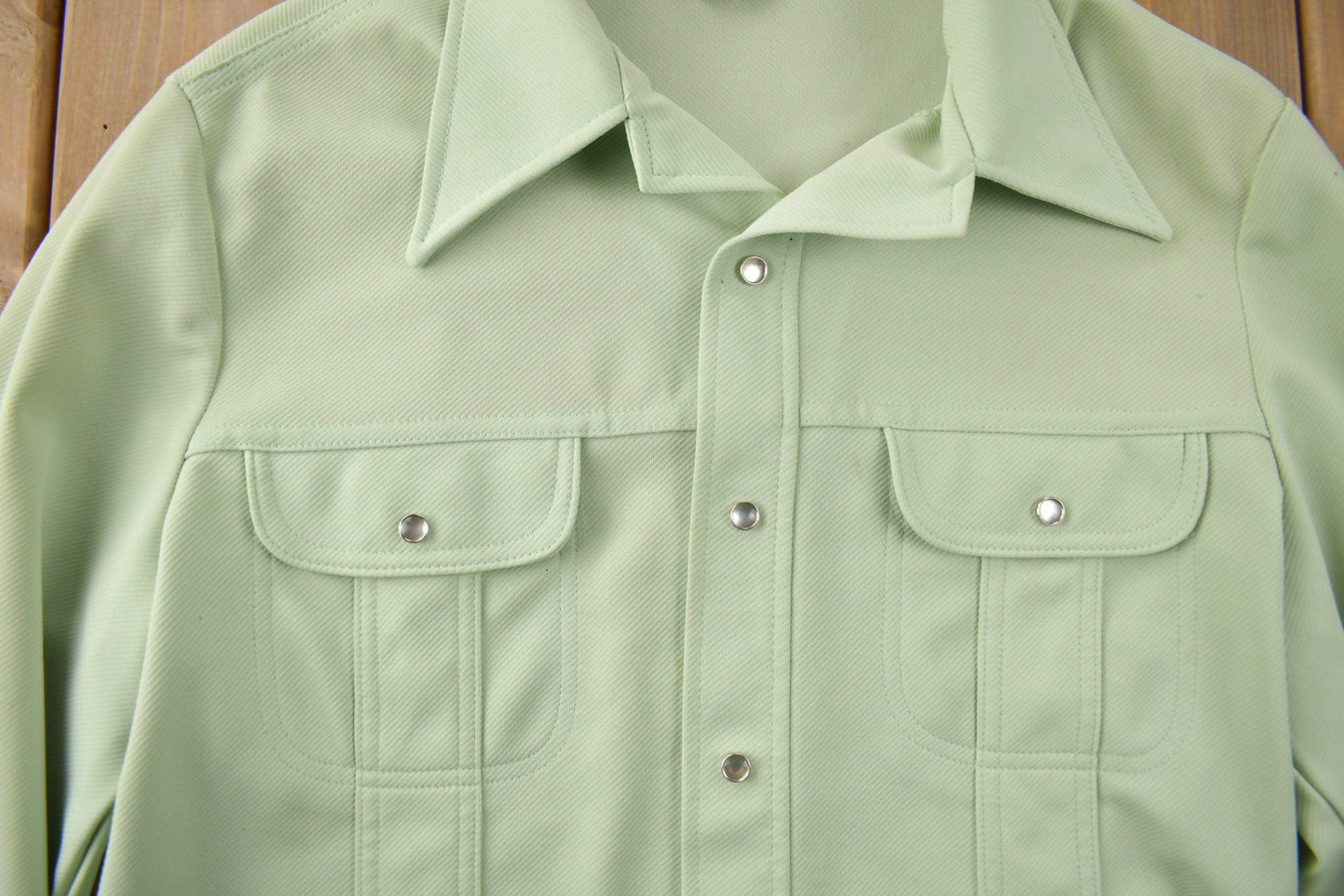 Vintage 1970s Lee Western Style Pearl Snap Button Up Shirt Made in USA Men's L from propervintagecanada