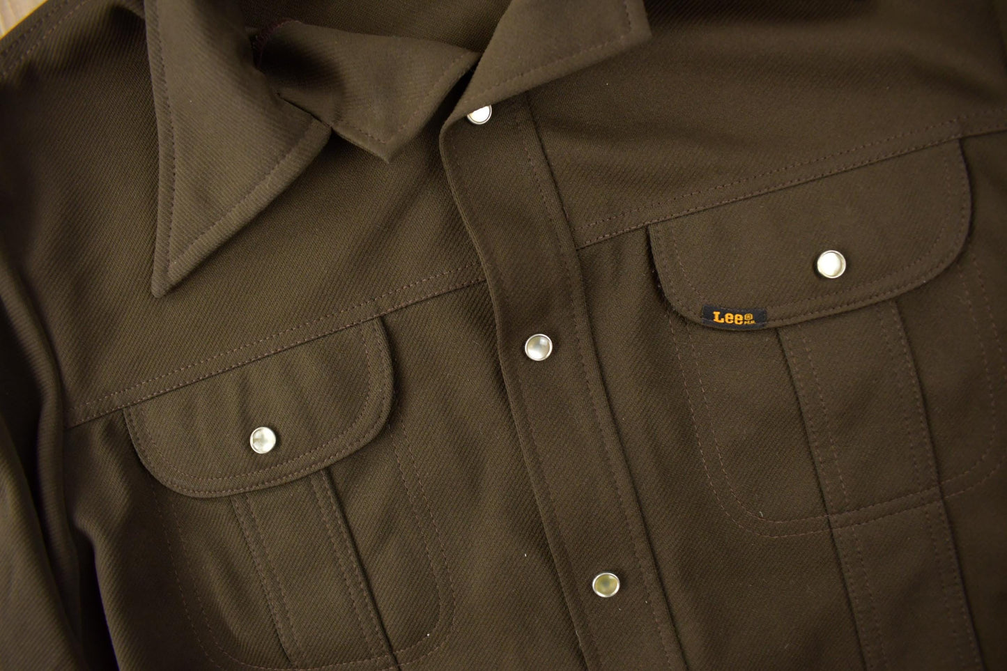 Vintage 1970s Lee Western Style Pearl Snap Button Up Shirt Made in USA Men's L from propervintagecanada