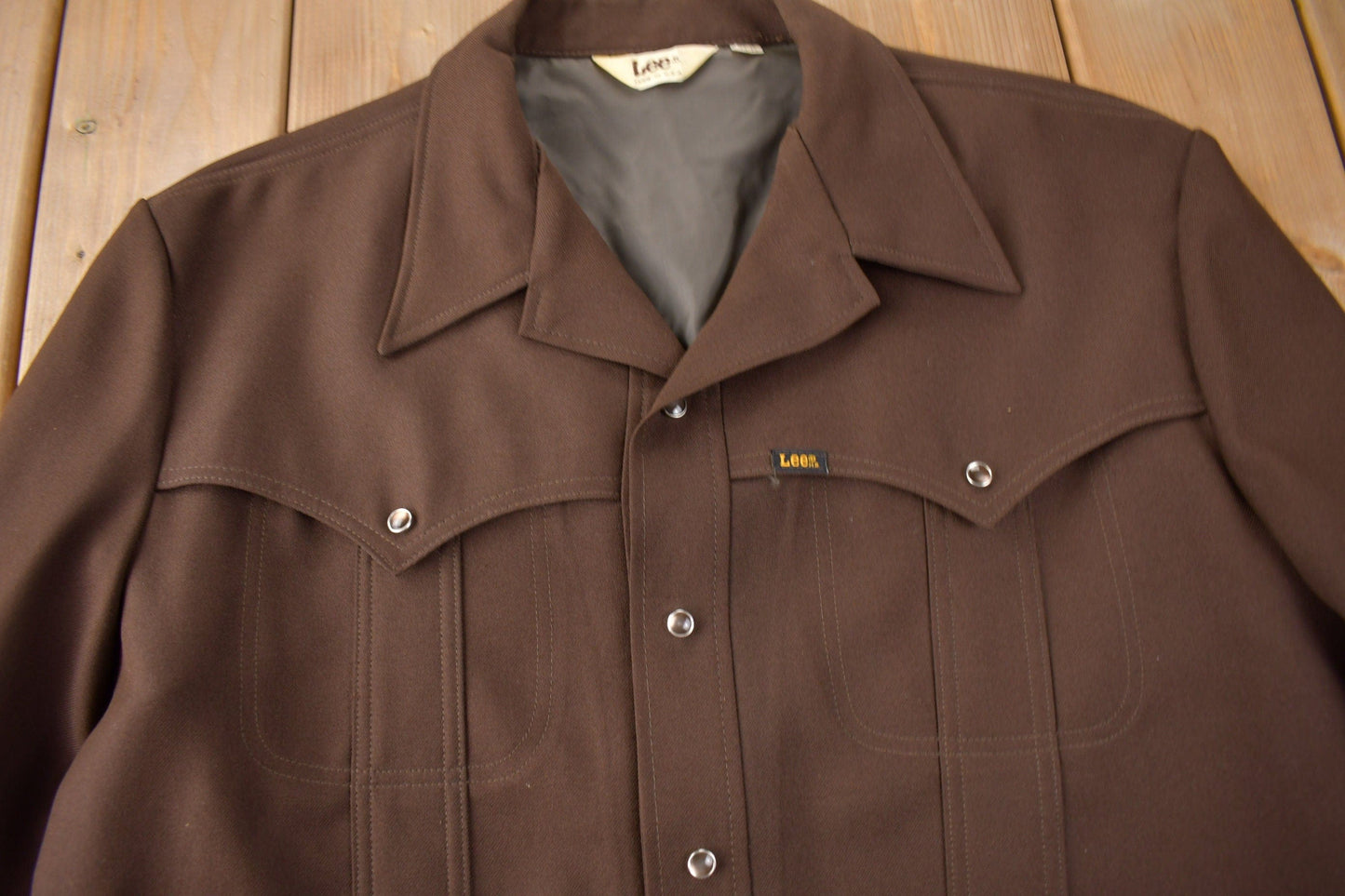 Vintage 1970s Lee Western Style Pearl Snap Button Up Shirt Made in USA Men's XL from propervintagecanada