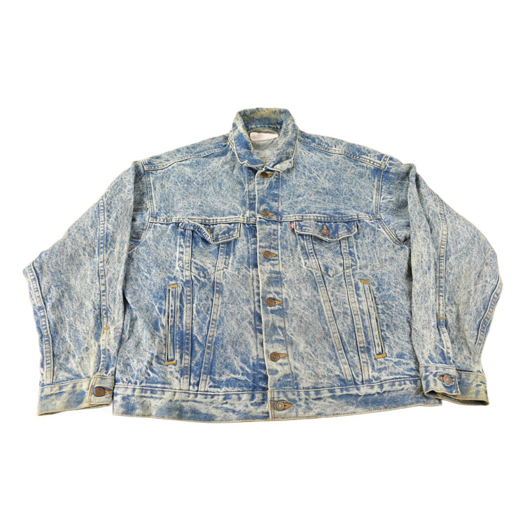 Vintage 1970s Levi's Acid Wash Type 3 Jean Jacket Made In USA Men's XL from propervintagecanada