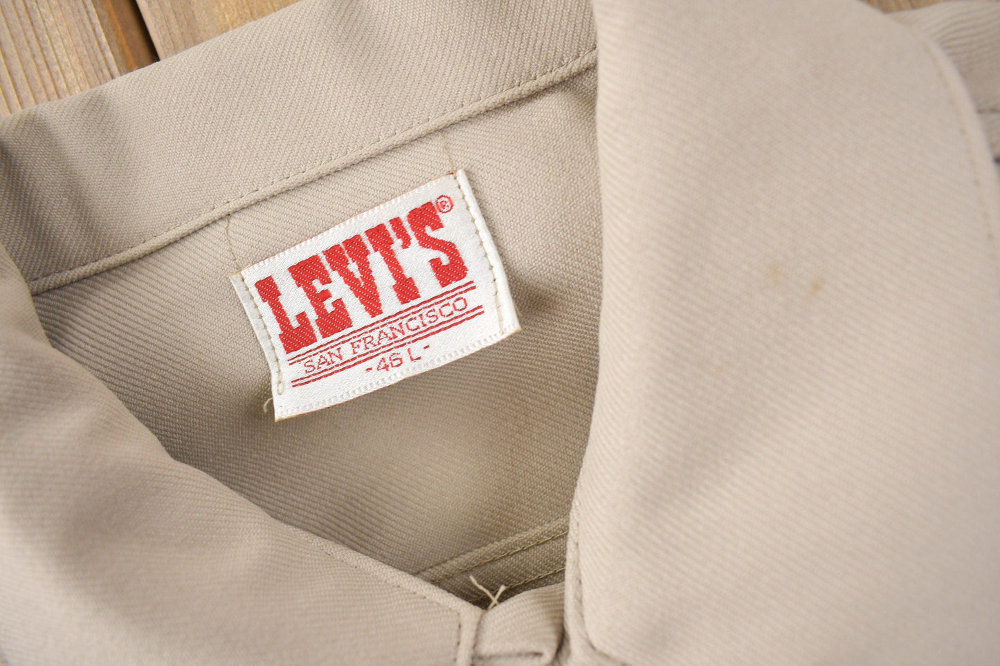 Vintage 1970s Levi's Black & Gold Tab Button Up Light Jacket Men's Medium from propervintagecanada