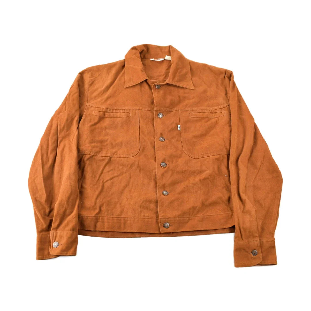 Vintage 1970s Levi's Burnt Orange Button Up Light Jacket Men's Medium from propervintagecanada