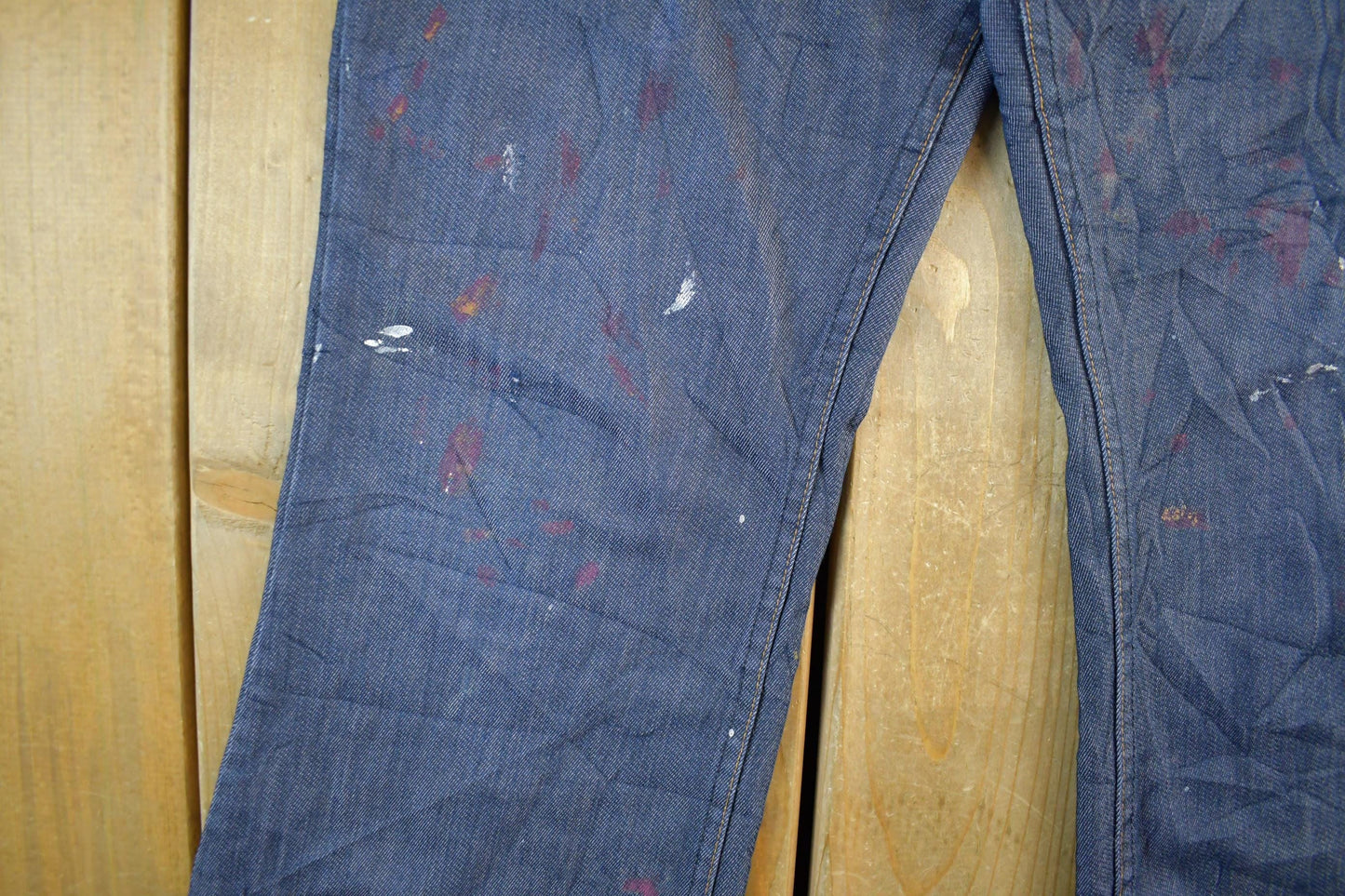 Vintage 1970s Levi's Orange Tab Bell Bottom Flare Denim Jeans Men's Medium 33 x 29 from propervintagecanada