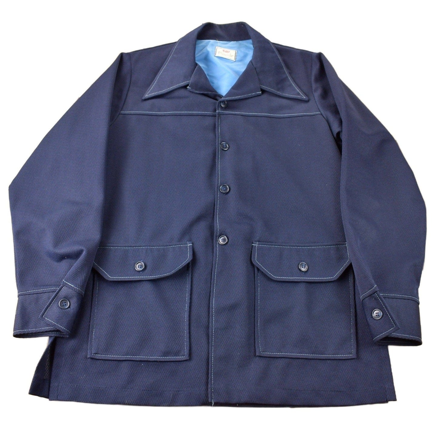 Vintage 1970s Levi's Panatela Tops Blue Western Style Button Up Shirt Jacket Made in USA Men's XL from propervintagecanada