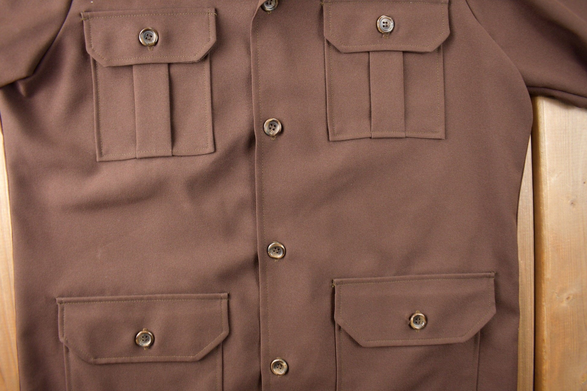 Vintage 1970s Levi's Panatela Tops Brown Western Style Button Up Shirt Made in USA Men's XL from propervintagecanada