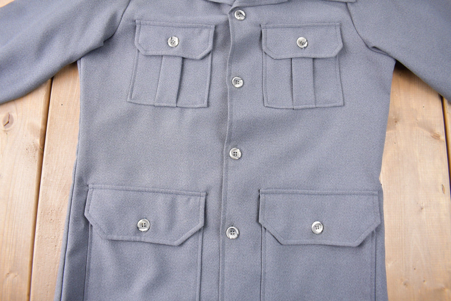 Vintage 1970s Levi's Panatela Tops Grey Western Style Button Up Shirt Made in USA Men's L from propervintagecanada