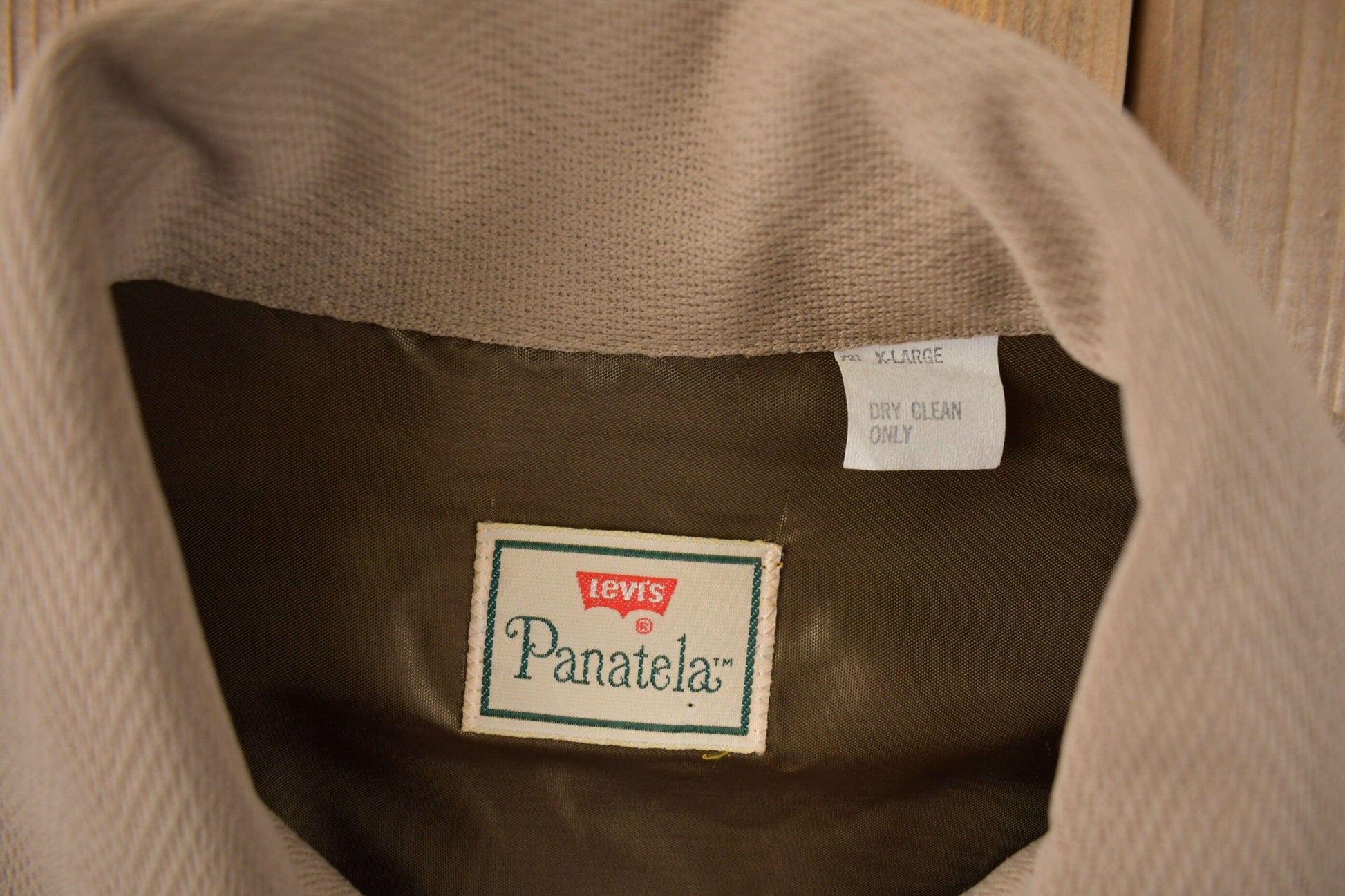 Vintage 1970s Levi's Panatela Tops Western Style Beige Button Up Shirt Made in USA Men's XL from propervintagecanada