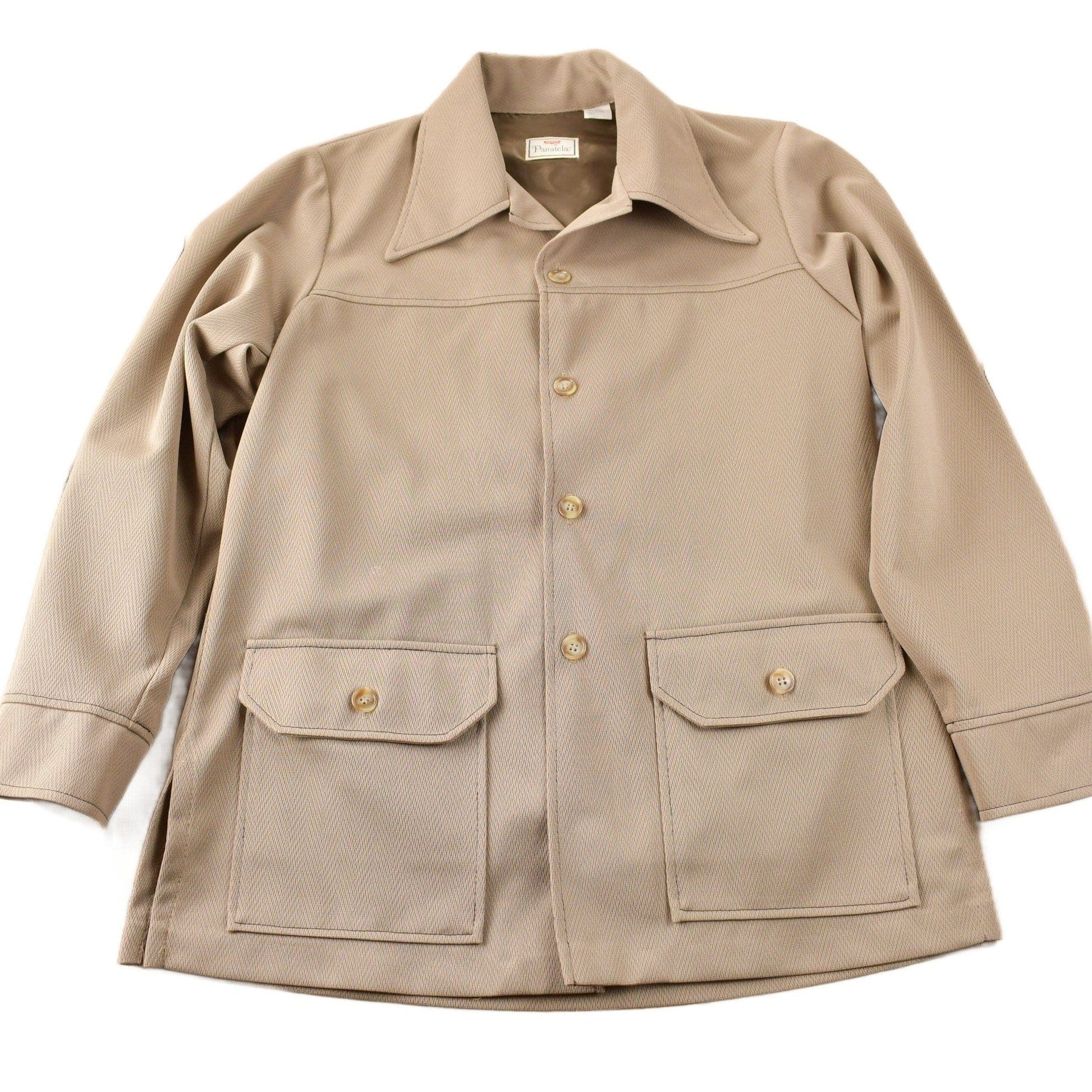 Vintage 1970s Levi's Panatela Tops Western Style Beige Button Up Shirt Made in USA Men's XL from propervintagecanada