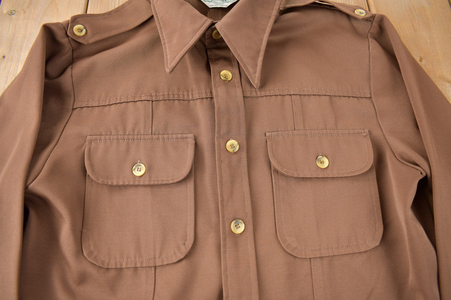 Vintage 1970s Levi's Panatela Tops Western Style Brown Button Up Shirt Made in USA Men's L from propervintagecanada