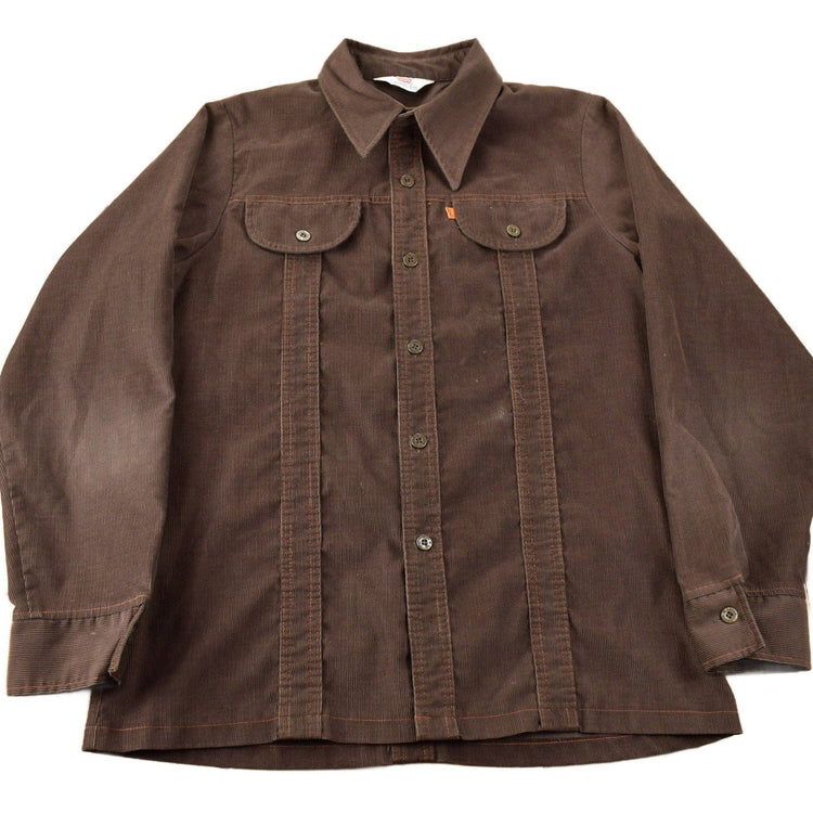 Vintage 1970s Levi's Panatela Tops Western Style Corduroy Button Up Shirt Made in USA Men's L from propervintagecanada