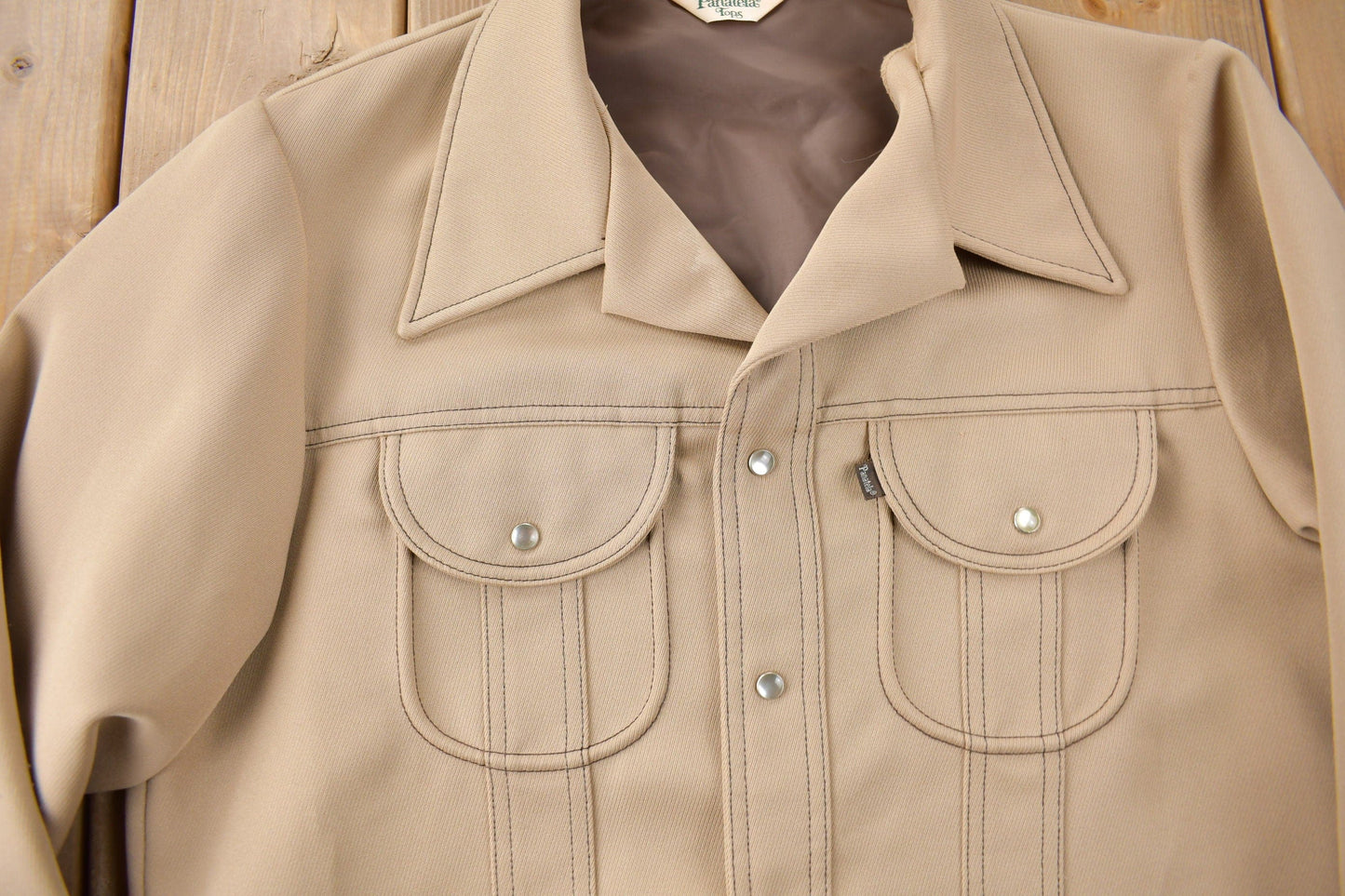 Vintage 1970s Levi's Panatela Tops Western Style Pearl Snap Button Up Shirt Made in USA Men's L from propervintagecanada