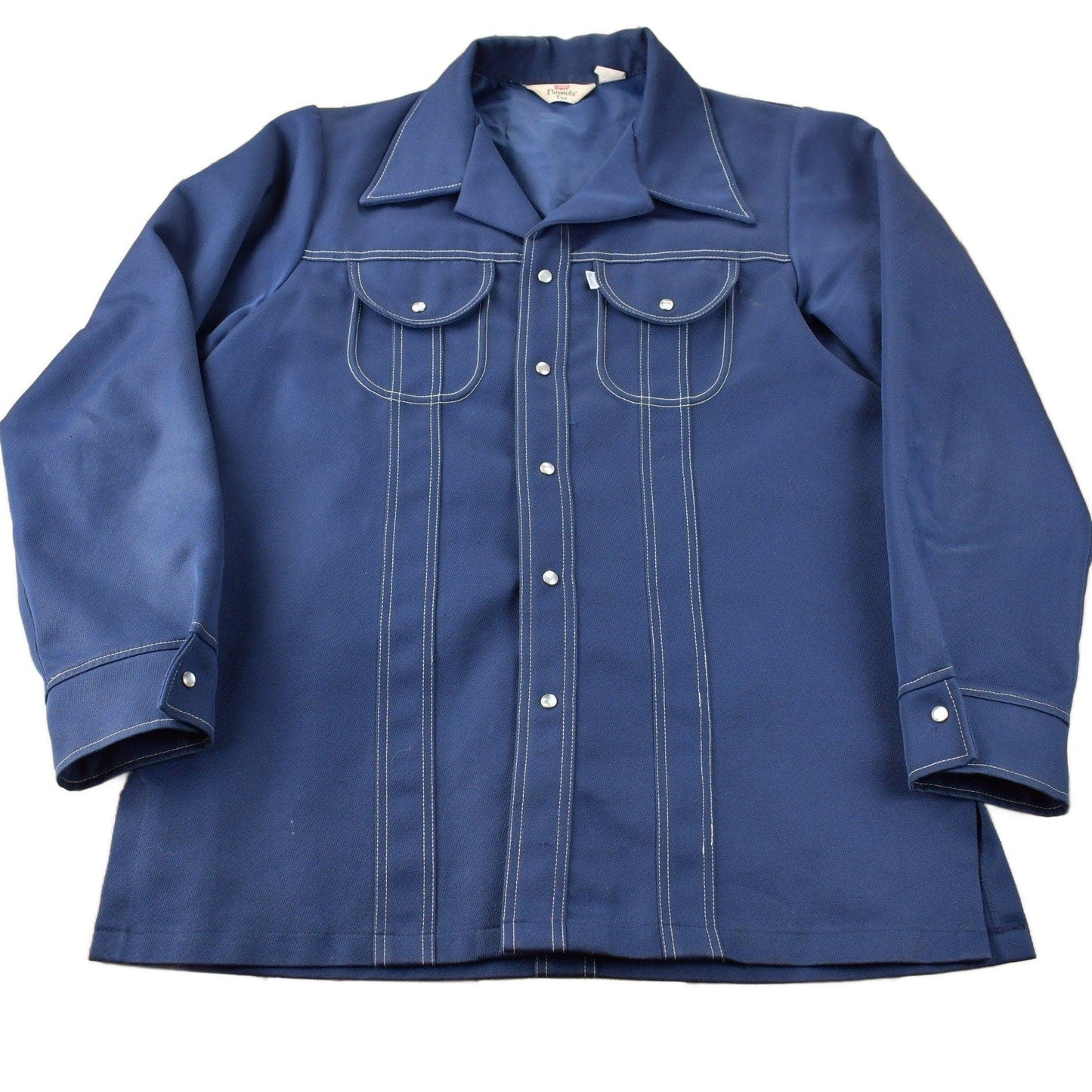 Vintage 1970s Levi's Panatela Tops Western Style Pearl Snap Button Up Shirt Made in USA Men's L from propervintagecanada