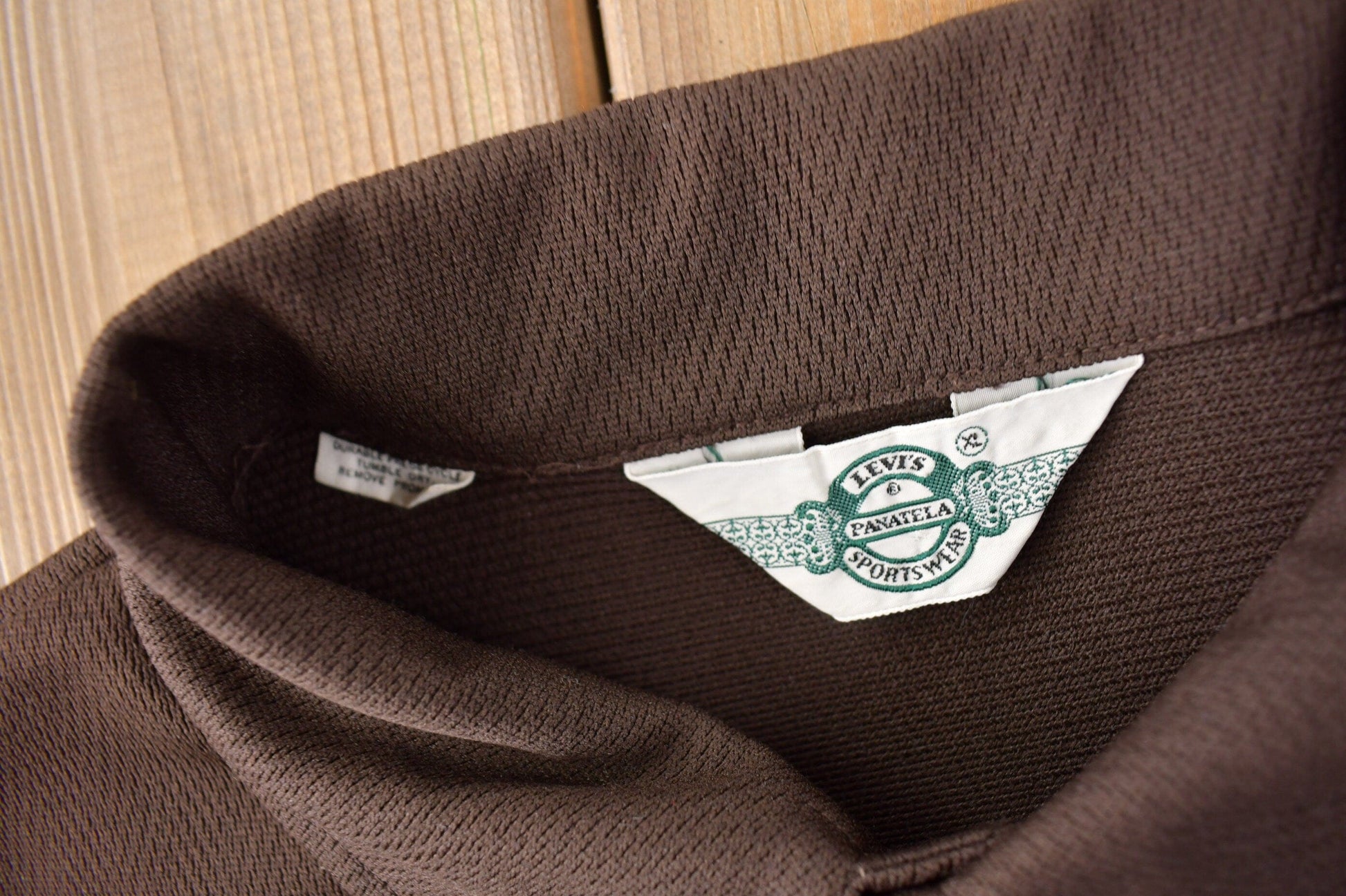 Vintage 1970s Levi's Panatela Western Style Brown Button Up Shirt Made in USA Men's XL from propervintagecanada