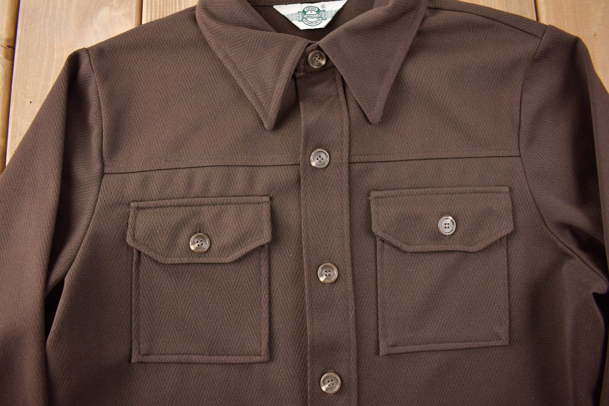 Vintage 1970s Levi's Panatela Western Style Brown Button Up Shirt Made in USA Men's XL from propervintagecanada