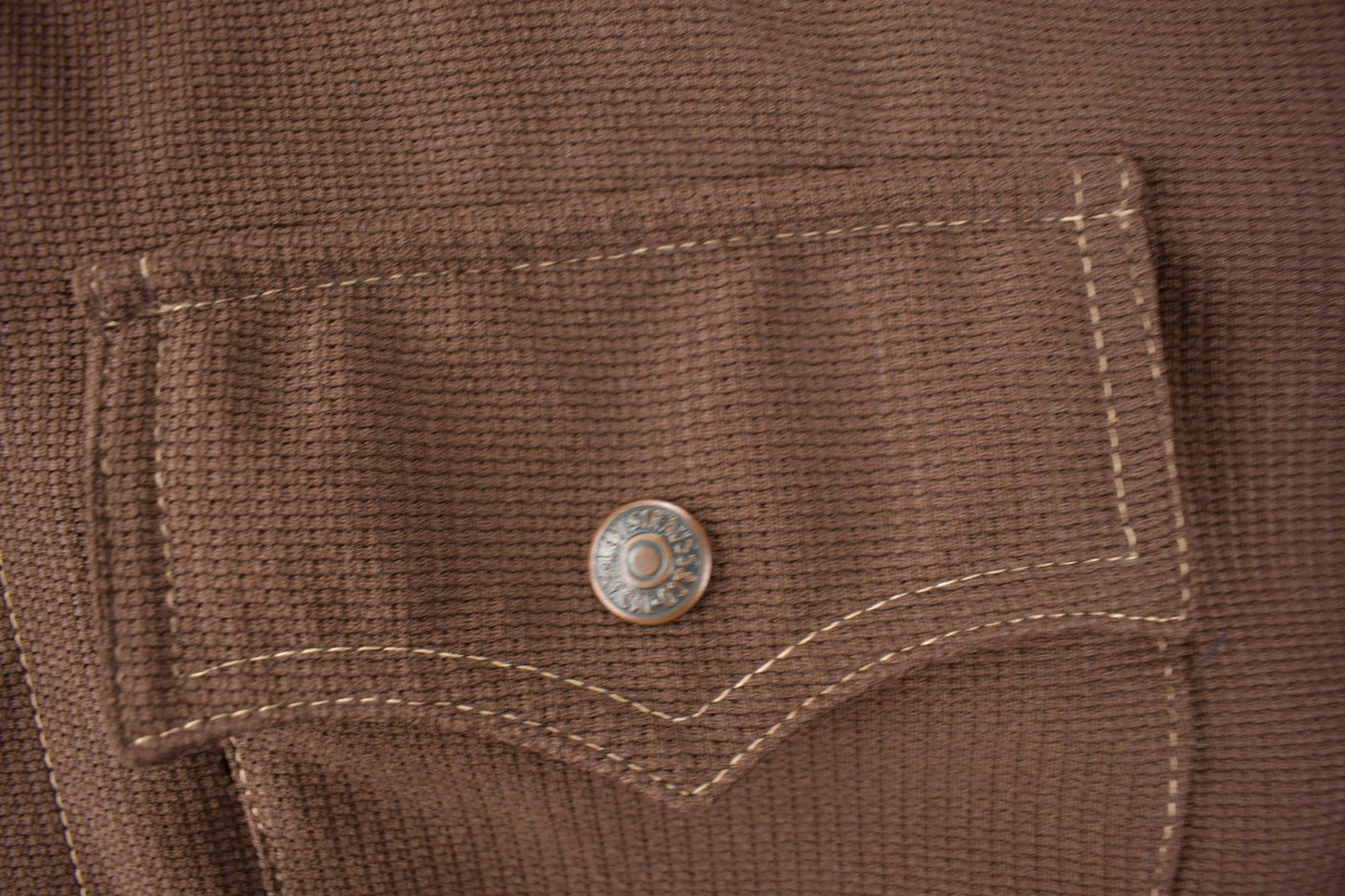 Vintage 1970s Levi's Western Style Brown Button Up Shirt Made in USA Men's XL from propervintagecanada