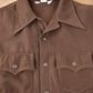 Vintage 1970s Levi's Western Style Brown Button Up Shirt Made in USA Men's XL from propervintagecanada