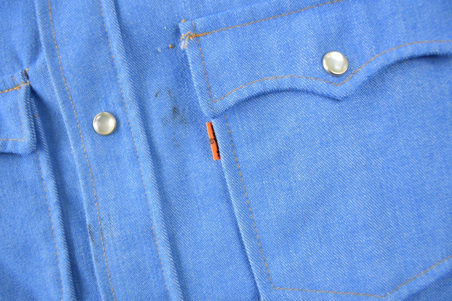 Vintage 1970s Levi's Western Style Pearl Snap Button Up Shirt Made in USA Men's L from propervintagecanada