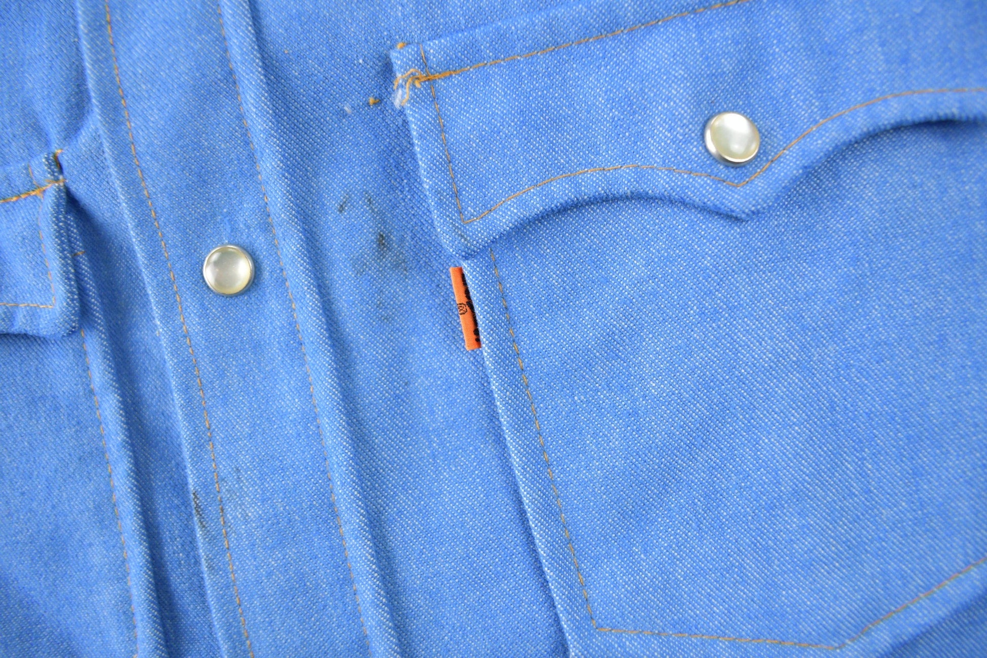 Vintage 1970s Levi's Western Style Pearl Snap Button Up Shirt Made in USA Men's L from propervintagecanada