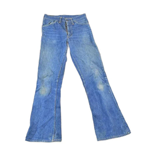 Vintage 1970s Levi Strauss Orange Tab Bell Bottom Denim Jeans Size 26 from propervintagecanada