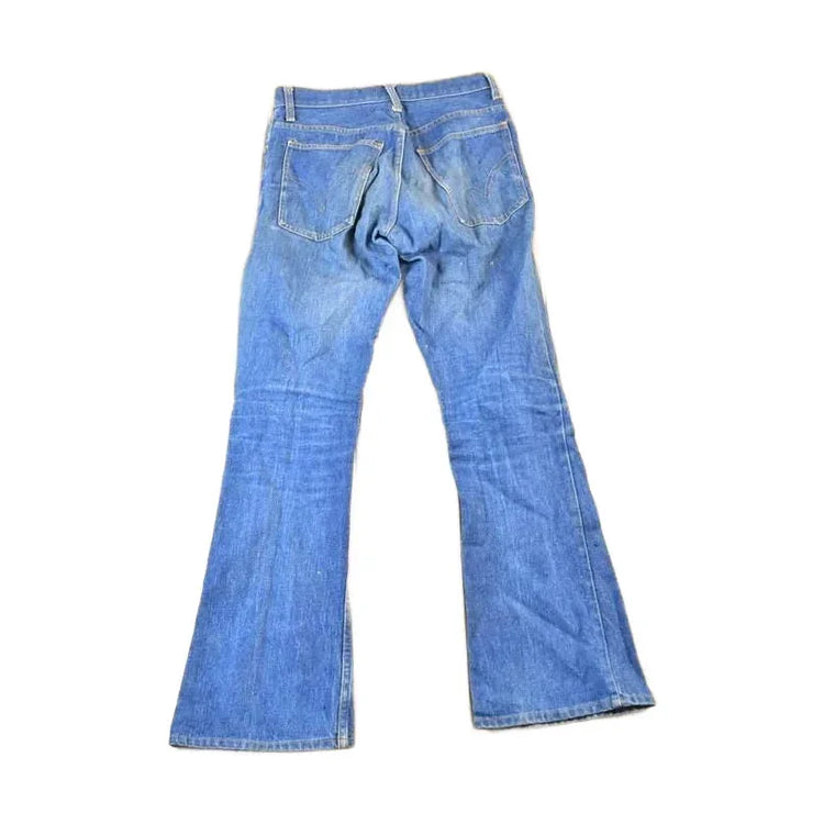 Vintage 1970s Levi Strauss Orange Tab Bell Bottom Denim Jeans Size 26 from propervintagecanada