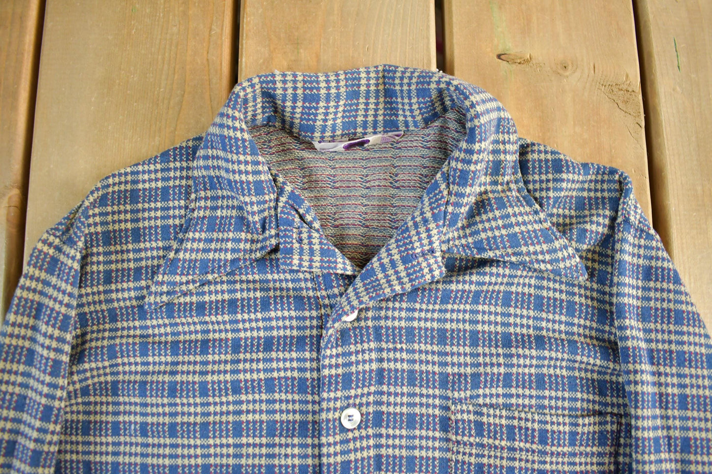 Vintage 1970s Levis Panatela Plaid Button Up Polo Shirt Men's Medium from propervintagecanada
