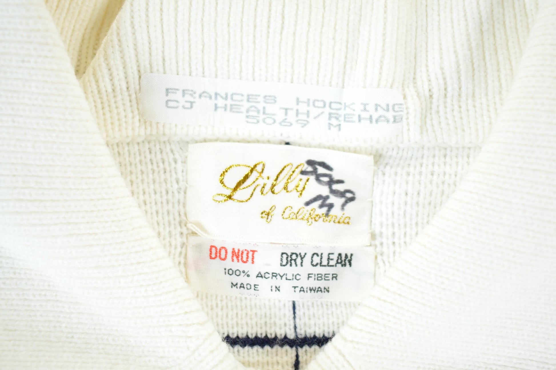 Vintage 1970s Lilly Of California Knit Abstract Pattern Sweater Womens S from propervintagecanada